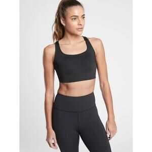 Athleta 34C black Phenomena Bra sports gym work out exercise HIIT run adjustable